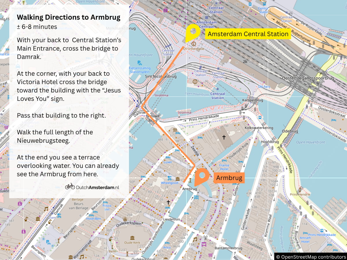 Walking directions to Armbrug in Amsterdam - a photo hotspot